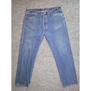 Vtg 90s Levi's 501 Original Fit Jeans Mens 42x34 Blue Straight Button Fly USA